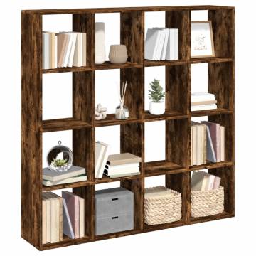  Book Cabinet Smoked Oak 137.5x29x137.5 cm Engineered Wood