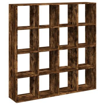  Book Cabinet Smoked Oak 137.5x29x137.5 cm Engineered Wood