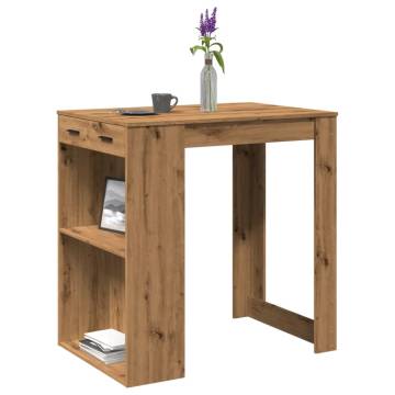  Bar Table Artisian Oak 102x70x103.5 cm Engineered Wood