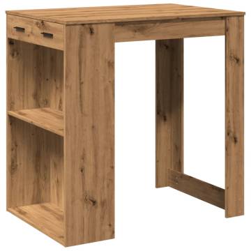  Bar Table Artisian Oak 102x70x103.5 cm Engineered Wood