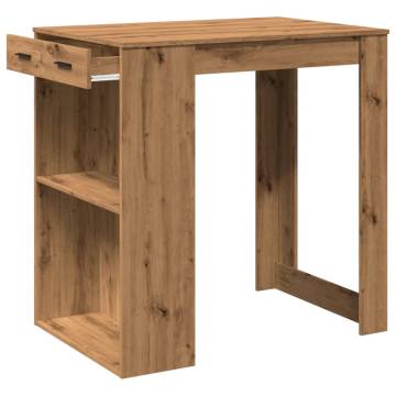  Bar Table Artisian Oak 102x70x103.5 cm Engineered Wood