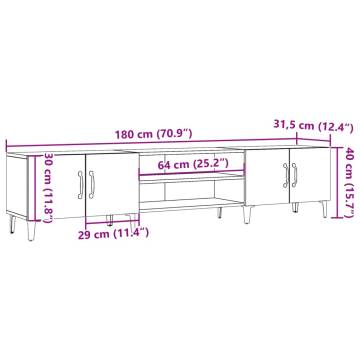  TV Cabinet Old Wood 180x31.5x40 cm Engineered Wood