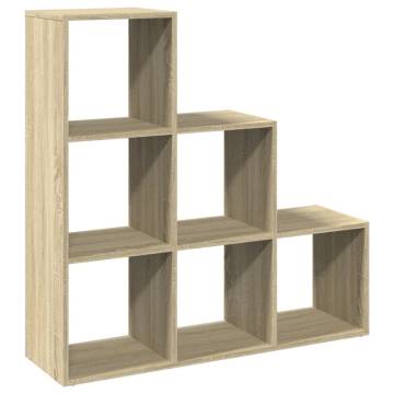  Room Divider Bookcase 3-Tier Sonoma Oak 99x29x99 cm Engineered Wood