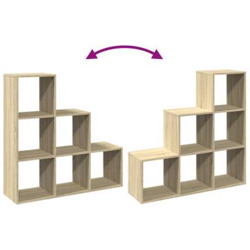  Room Divider Bookcase 3-Tier Sonoma Oak 99x29x99 cm Engineered Wood