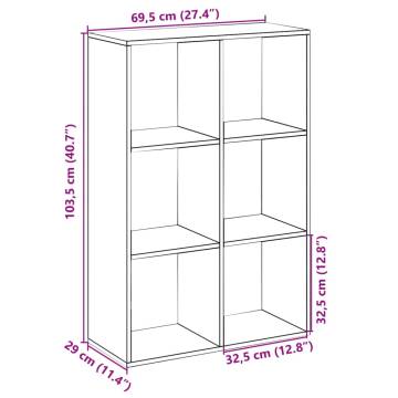  Room Divider Bookcase Brown Oak 69.5x29x103.5 cm Engineered Wood