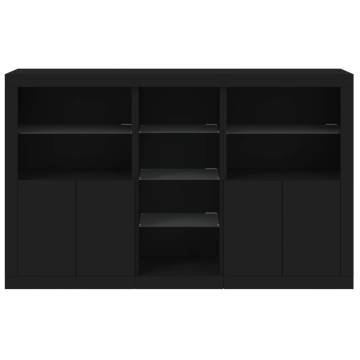  Sideboard with LED Lights Black 162x37x100 cm