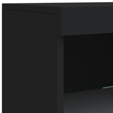  Sideboard with LED Lights Black 162x37x100 cm