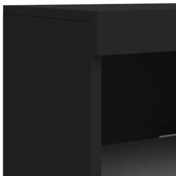  Sideboard with LED Lights Black 162x37x100 cm