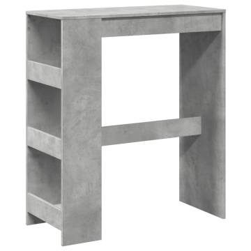  Bar Table with Racks Concrete Grey 90x40x103.5 cm Engineered Wood