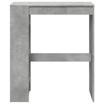  Bar Table with Racks Concrete Grey 90x40x103.5 cm Engineered Wood