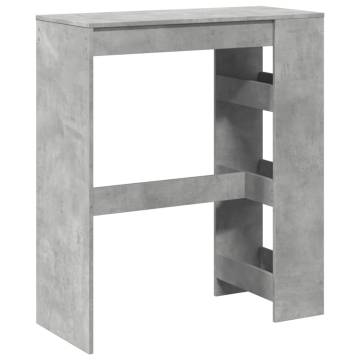  Bar Table with Racks Concrete Grey 90x40x103.5 cm Engineered Wood