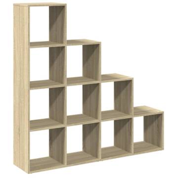  Room Divider Bookcase 4-Tier Sonoma Oak 131.5x29x131.5 cm Engineered Wood