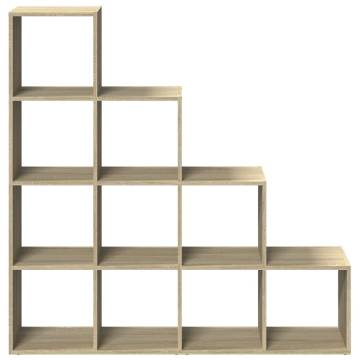  Room Divider Bookcase 4-Tier Sonoma Oak 131.5x29x131.5 cm Engineered Wood