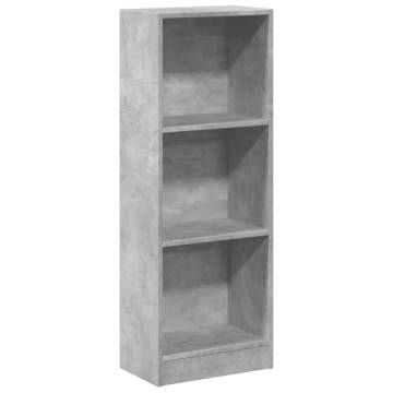  Bookcase Concrete Grey 40x24x109 cm Engineered Wood