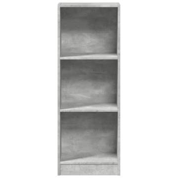  Bookcase Concrete Grey 40x24x109 cm Engineered Wood