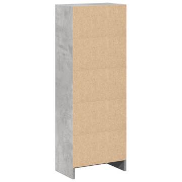  Bookcase Concrete Grey 40x24x109 cm Engineered Wood