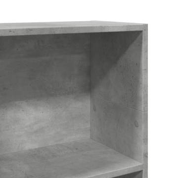  Bookcase Concrete Grey 40x24x109 cm Engineered Wood