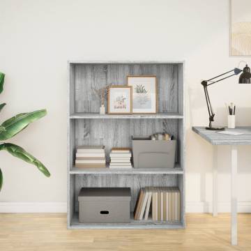  Bookcase Grey Sonoma 80x30x114 cm Engineered Wood