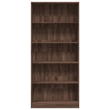  Bookcase Brown Oak 80x24x176 cm Engineered Wood