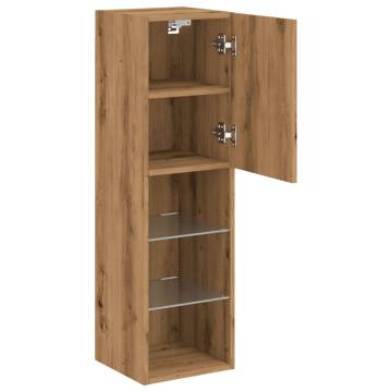  TV Cabinets with LED Lights 2 pcs Artisian Oak 30.5x30x102 cm