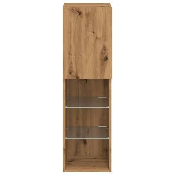  TV Cabinets with LED Lights 2 pcs Artisian Oak 30.5x30x102 cm