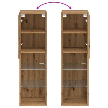  TV Cabinets with LED Lights 2 pcs Artisian Oak 30.5x30x102 cm