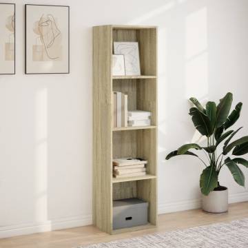  Bookcase Sonoma Oak 40x30x152 cm Engineered Wood