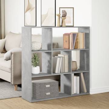  Room Divider Bookcase Concrete Grey 102x29x103.5 cm Engineered Wood