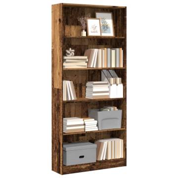  Bookcase Old Wood 80x24x176 cm Engineered Wood