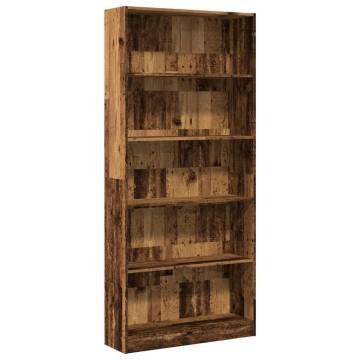  Bookcase Old Wood 80x24x176 cm Engineered Wood