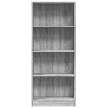  Bookcase Grey Sonoma 60x24x143 cm Engineered Wood