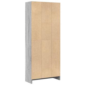  Bookcase Grey Sonoma 60x24x143 cm Engineered Wood