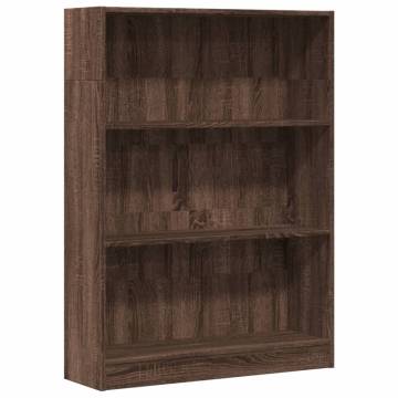  Bookcase Brown Oak 80x24x109 cm Engineered Wood