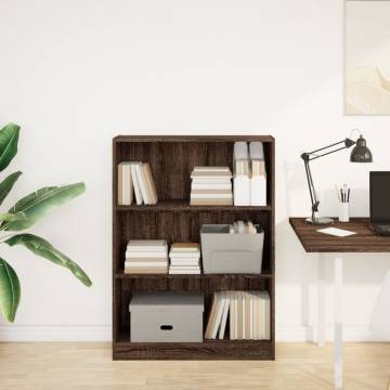  Bookcase Brown Oak 80x24x109 cm Engineered Wood