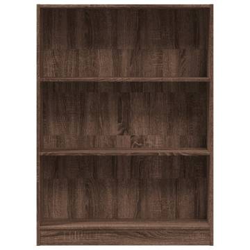  Bookcase Brown Oak 80x24x109 cm Engineered Wood