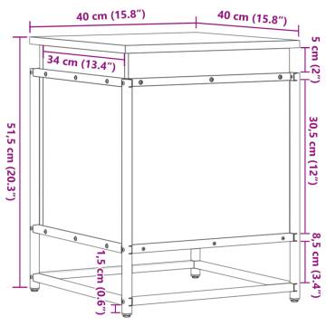  Storage Box with Lid Grey Sonoma 40x40x51.5 cm Engineered Wood