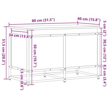  Storage Box with Lid Black 80x40x51.5 cm Engineered Wood