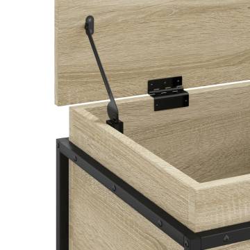  Storage Box with Lid Sonoma Oak 80x40x51.5 cm Engineered Wood