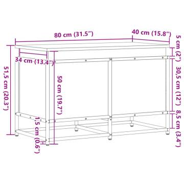  Storage Box with Lid Sonoma Oak 80x40x51.5 cm Engineered Wood