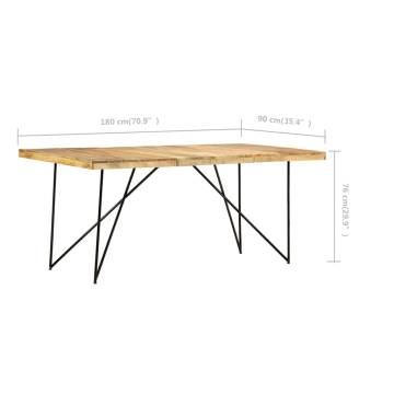 Dining Table 180x90x76 cm Solid Mango Wood