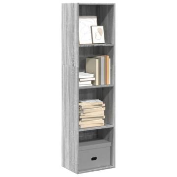  Bookcase Grey Sonoma 40x30x152 cm Engineered Wood