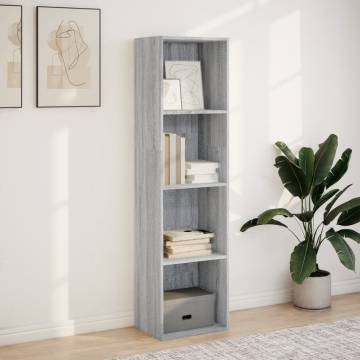  Bookcase Grey Sonoma 40x30x152 cm Engineered Wood