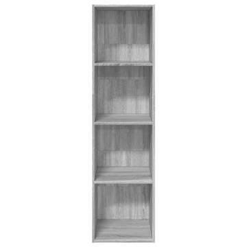  Bookcase Grey Sonoma 40x30x152 cm Engineered Wood