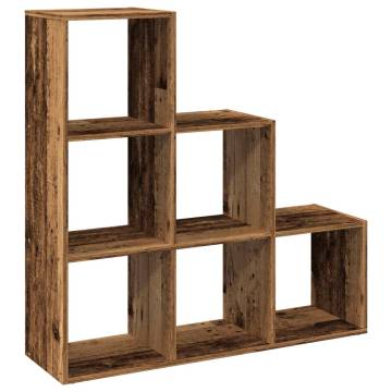  Room Divider Bookcase 3-Tier Old Wood 99x29x99 cm Engineered Wood