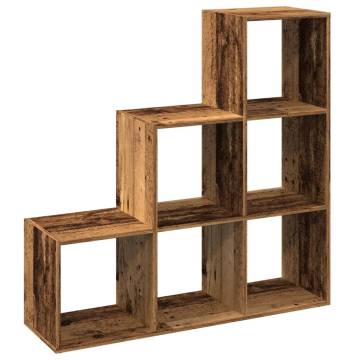  Room Divider Bookcase 3-Tier Old Wood 99x29x99 cm Engineered Wood