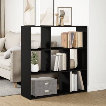  Room Divider Bookcase Black 102x29x103.5 cm Engineered Wood