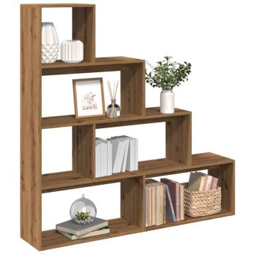  Room Divider Bookcase 4-Tier Artisan Oak 143.5x29x143.5 cm Engineered Wood