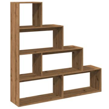  Room Divider Bookcase 4-Tier Artisan Oak 143.5x29x143.5 cm Engineered Wood