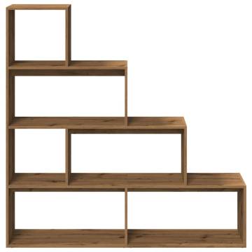  Room Divider Bookcase 4-Tier Artisan Oak 143.5x29x143.5 cm Engineered Wood