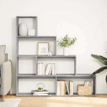  Room Divider Bookcase 4-Tier Grey Sonoma 143.5x29x143.5 cm Engineered Wood